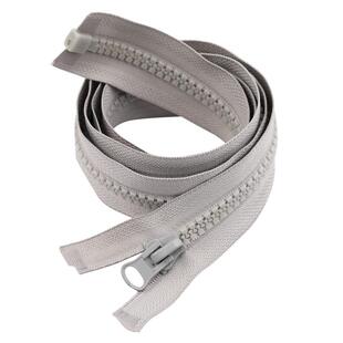 8号灰色双头拉链长款衣服工程帐篷房大号双开羽绒服长款树脂拉链