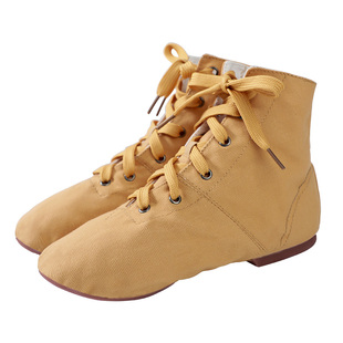 高帮爵士靴成人专业软底练功舞蹈鞋黑色男女现代舞演出鞋爵士舞鞋