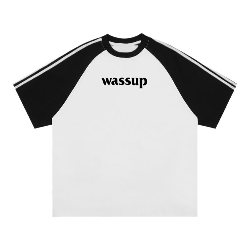 字母潮牌黑白短袖WASSUPHEODS