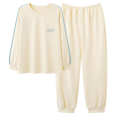 浪莎德绒睡衣女秋冬长袖圆领套头