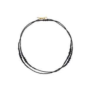 G/S周末美学 轻奢时髦黑晶石玛瑙串珠长款项链精致高级感毛衣链女