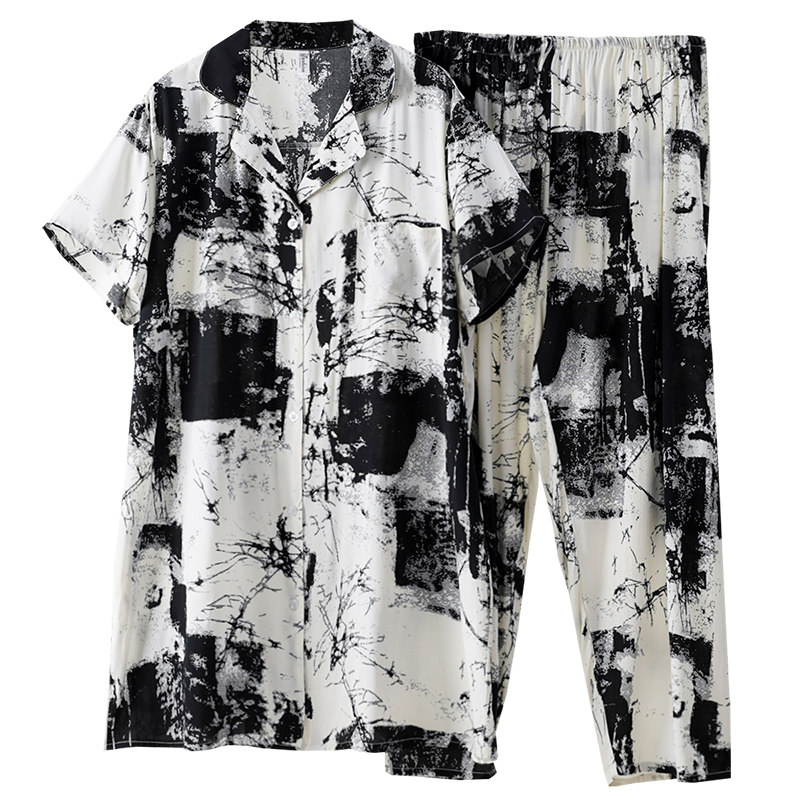 女绵绸卡通家居服睡衣