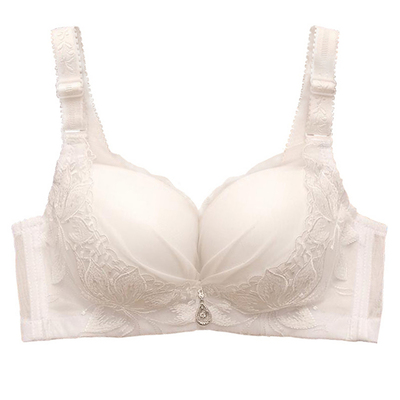 白色聚拢内衣女文胸无钢圈上托