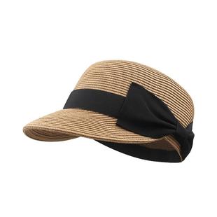 ROUIIEFAO日本蝴蝶结平顶马术帽女夏季出游遮阳防晒草帽鸭舌帽子