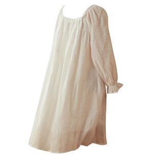 Gukoo/果壳睡裙女春秋款网纱甜美新款纯棉简约女士家居服睡裙A