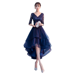 蓝色晚礼服女2025新款宴会高贵气质高端妈妈婚宴装连衣裙平时可穿