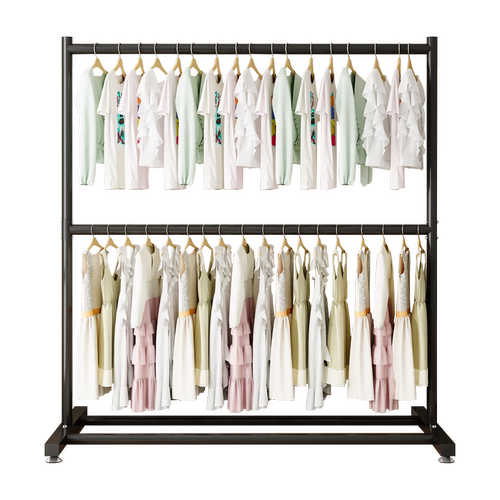 双层衣架落地卧室家用挂衣服架子网红多层晾衣架两层简易置物架