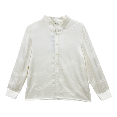 it'real法式温柔风蕾丝拼接衬衫女中古风长袖上衣时尚休闲