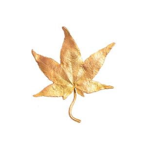 MichaelMichaud枫叶镀金胸针女简约西装配饰别针小众设计男士礼物