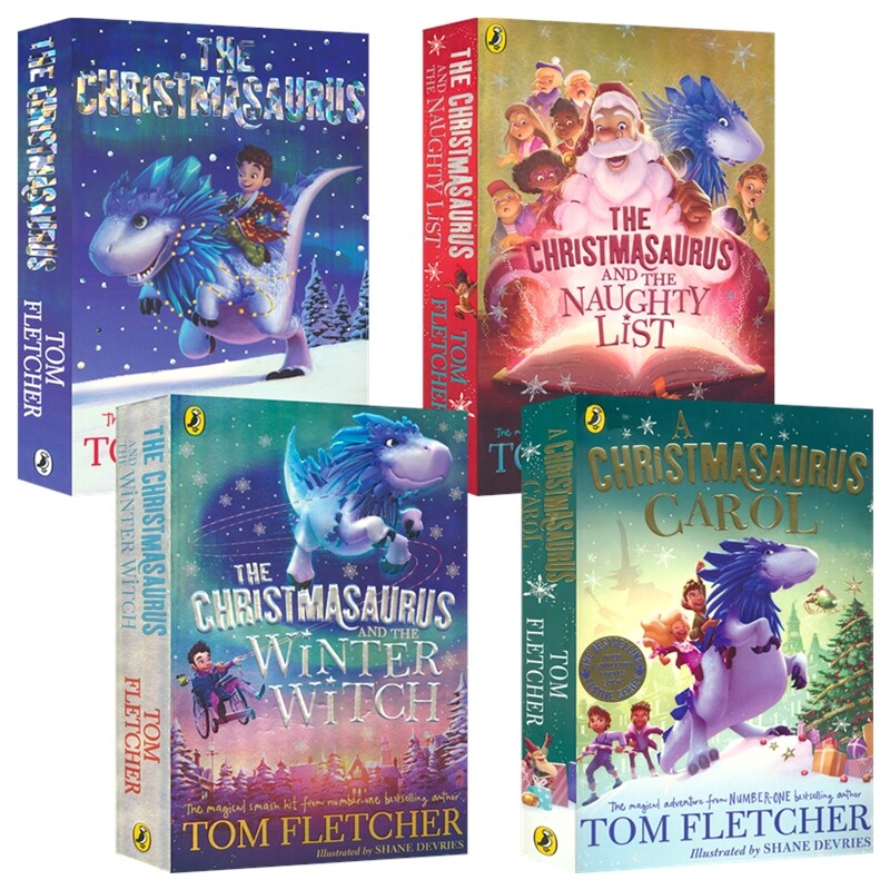 The Christmasaurus 圣诞恐龙4册 入围英国国家图书奖 Tom Fletcher 儿童魔幻冒险故事小说 英文原版进口儿童图书
