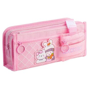 卡通零钱包笔袋女孩小学生多功能五层文具盒一年级男孩笔盒铅笔袋简约帆布多层大容量幼儿园笔盒初中生文具袋