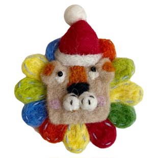 新品出口日韩手工羊毛毡狮子王可爱胸针大衣毛衣围巾配饰圣诞礼物