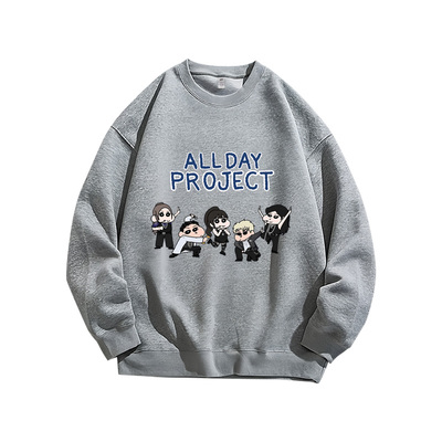韩组合Kpop爱豆AllDayProject卡通动漫重磅纯棉长袖卫衣男女同款