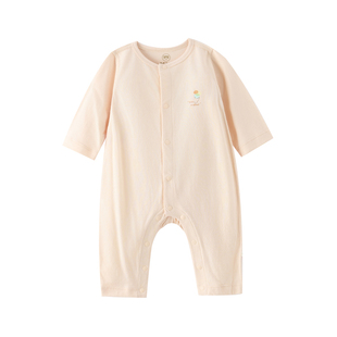 米乐熊婴儿衣服2026春秋新款纯棉长袖哈衣爬服婴幼儿柔软连体衣
