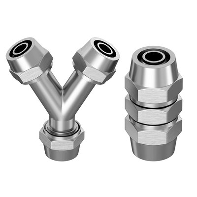 气动快拧锁紧铜直通三通弯通变径气管快速接头PU/PE4 6 8 10 12