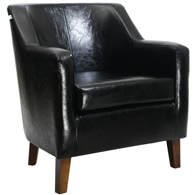 油蜡皮休闲咖啡厅单人沙发