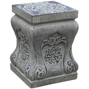 户外庭院盆景摆放架室外花架阳台室外仿石墩子盆栽花盆底座石柱墩