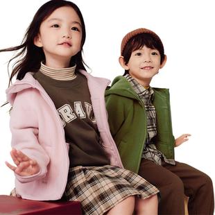 巴拉巴拉儿童外套男童女童摇粒绒连帽卫衣秋冬款童装宝宝休闲上衣
