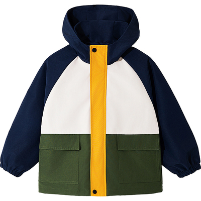 防风防水拼色儿童冲锋衣外套
