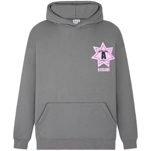 A11SLAVE徽章印花加绒卫衣秋冬百搭宽松男女情侣国潮美式街头帽衫