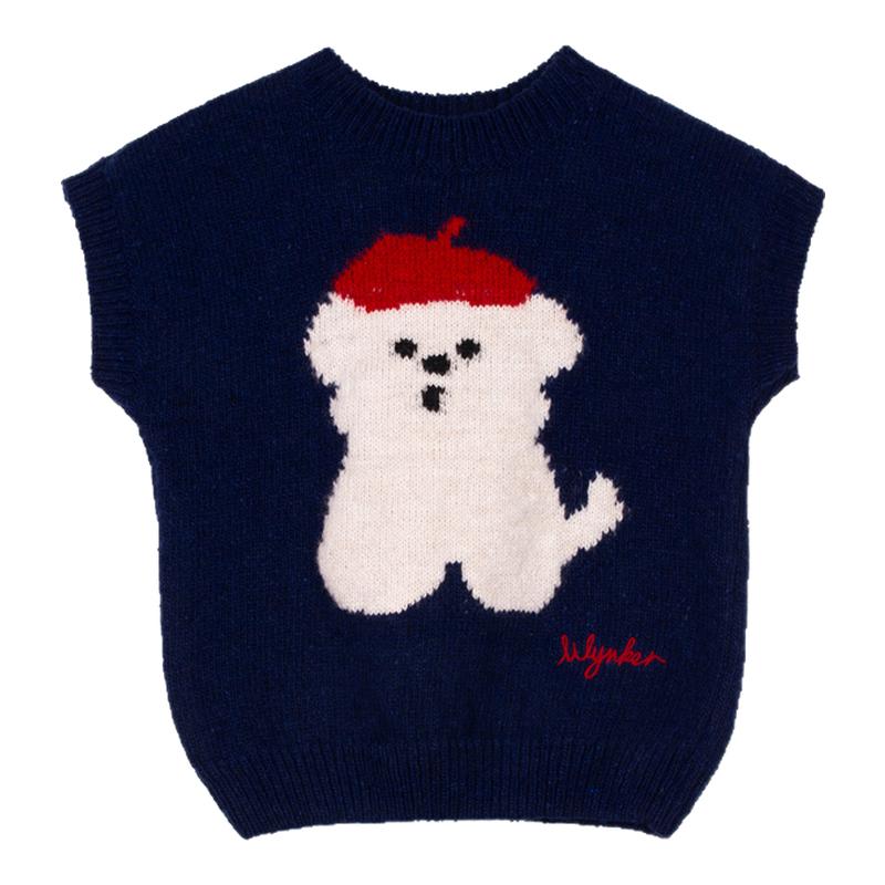 Little家现货 Wynken FW26秋冬女宝小狗羊毛针织马甲T恤牛仔裤