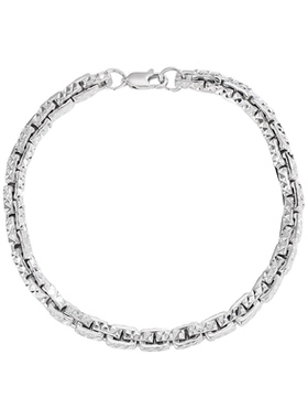 男士同款十字白金质感密卡手链