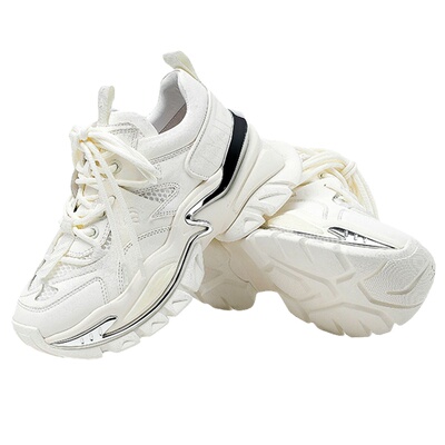 休闲鞋厚底圆头老爹鞋真皮运动鞋