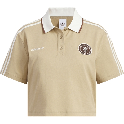 滔搏adidas阿迪达斯三叶草女子复古球衣风运动短袖POLO衫KH1186