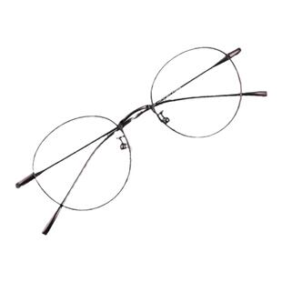 木川眼镜男女同款显脸小超轻钛架防蓝光圆框日系可配度数近视眼镜