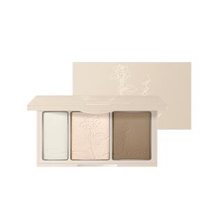 novo三色生姜高光修容盘细闪脸部提亮闪粉哑光侧阴鼻影初学一体盘