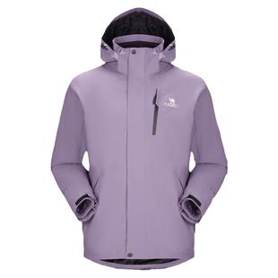 月光蓝骆驼户外冲锋衣女三合一内胆2026年秋冬防水防风保暖外套男