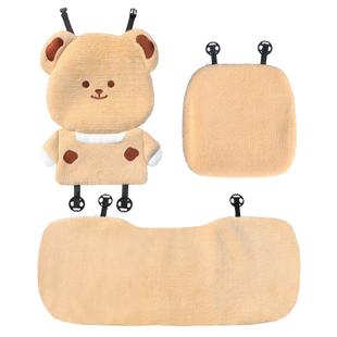 汽车坐垫毛绒冬天通用2026卡通可爱小熊车载座椅垫子套车内座垫女