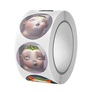 卡通胡巴梗图表情包卷卷贴周边手账装饰贴魔丸卡通抽象沙雕贴纸