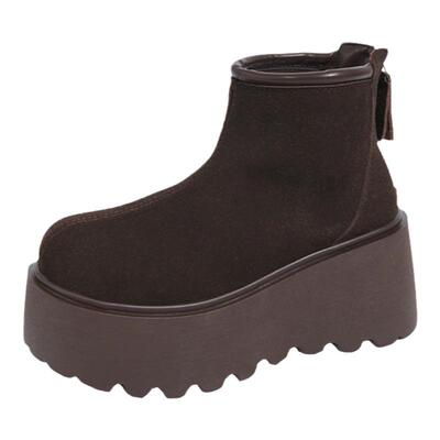 厚底短靴女复古瘦瘦小个子马丁靴