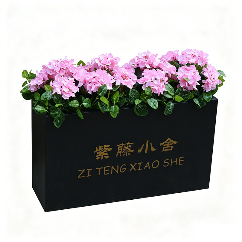仿真绣球花花槽花箱栅栏户外装饰花阳台售楼处餐厅隔断布置假花