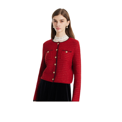 歌莉娅小香风开衫毛衣冬季上衣女