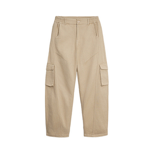 BODYDREAM轻熟法工裤 简约弯刀裤多口袋纯棉工装裤显瘦A版阔腿裤