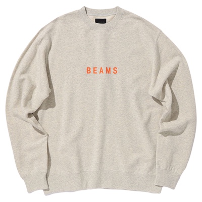 日系BEAMS字母印花毛圈棉卫衣