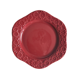 高颜值浮雕碗碟套装釉下彩家用碗盘陶瓷餐具礼盒装新婚新年礼物