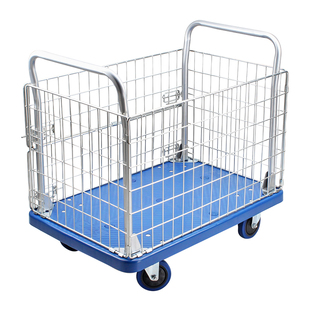 手推车搬运车带围栏小推车拉货仓储物流笼车护栏仓库围网周转车
