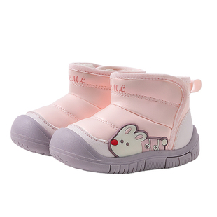 女宝宝棉鞋冬季加绒棉靴儿童大棉鞋子男软底学步保暖婴幼儿雪地靴