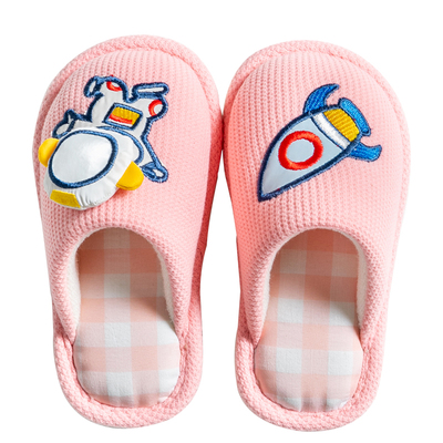 悦咖卡通可爱女孩秋冬儿童棉拖鞋