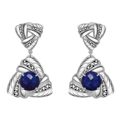 MGS/曼古银三生万物青金石耳环S925银时尚耳饰送复古轻奢高级感