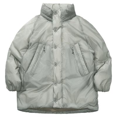 瞬时山野立领藏帽白鹅绒羽绒服