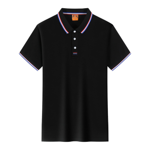 夏天衬衫带领t恤时尚百搭上衣男短袖休闲运动翻领衣服大码Polo衫