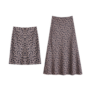 NEVA HU 时髦野心家 复古豹纹A字包臀短裙女小众显瘦中长款半身裙