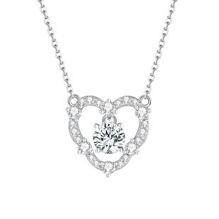 周大生DC纯银心耀之恋项链简约时尚高级感锁骨链送女友新年礼物