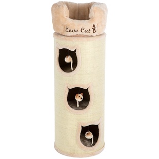 蜜罐猫爬架猫窝猫树一体剑麻桶邮筒猫房实木猫咪用品5378温暖猫桶