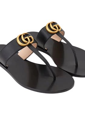 Gucci女式真皮凉拖鞋时尚百搭
