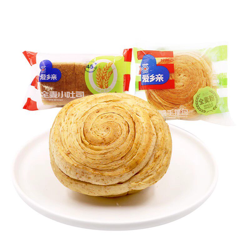 爱乡亲全麦小吐司500g面包手撕面包早餐散装称重学生小零食 宵夜